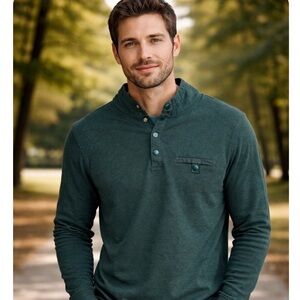 UnTuckit Mens Parkson Snap Fleece Pullover 1/4 Snap Green Size Large